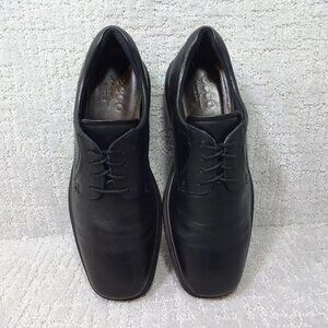ECCO Helsinki 2.0 Men's Size 8-8.5 US Black Leather Plain Toe Tie Oxford Shoes